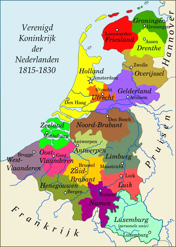 Mapa de Holanda o Países Bajos
